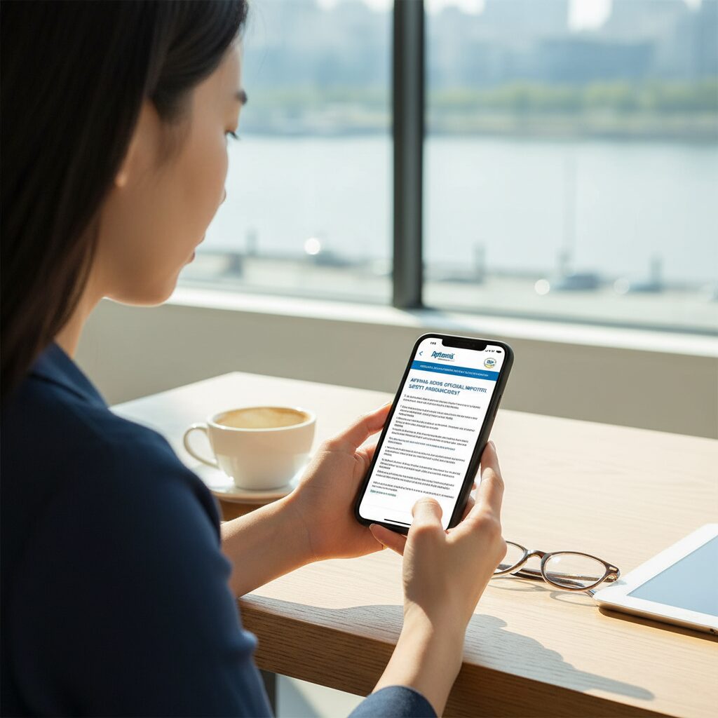 압타밀 한국 공식 수입사 뉴트리시아 코리아의 안전 공지 캡처