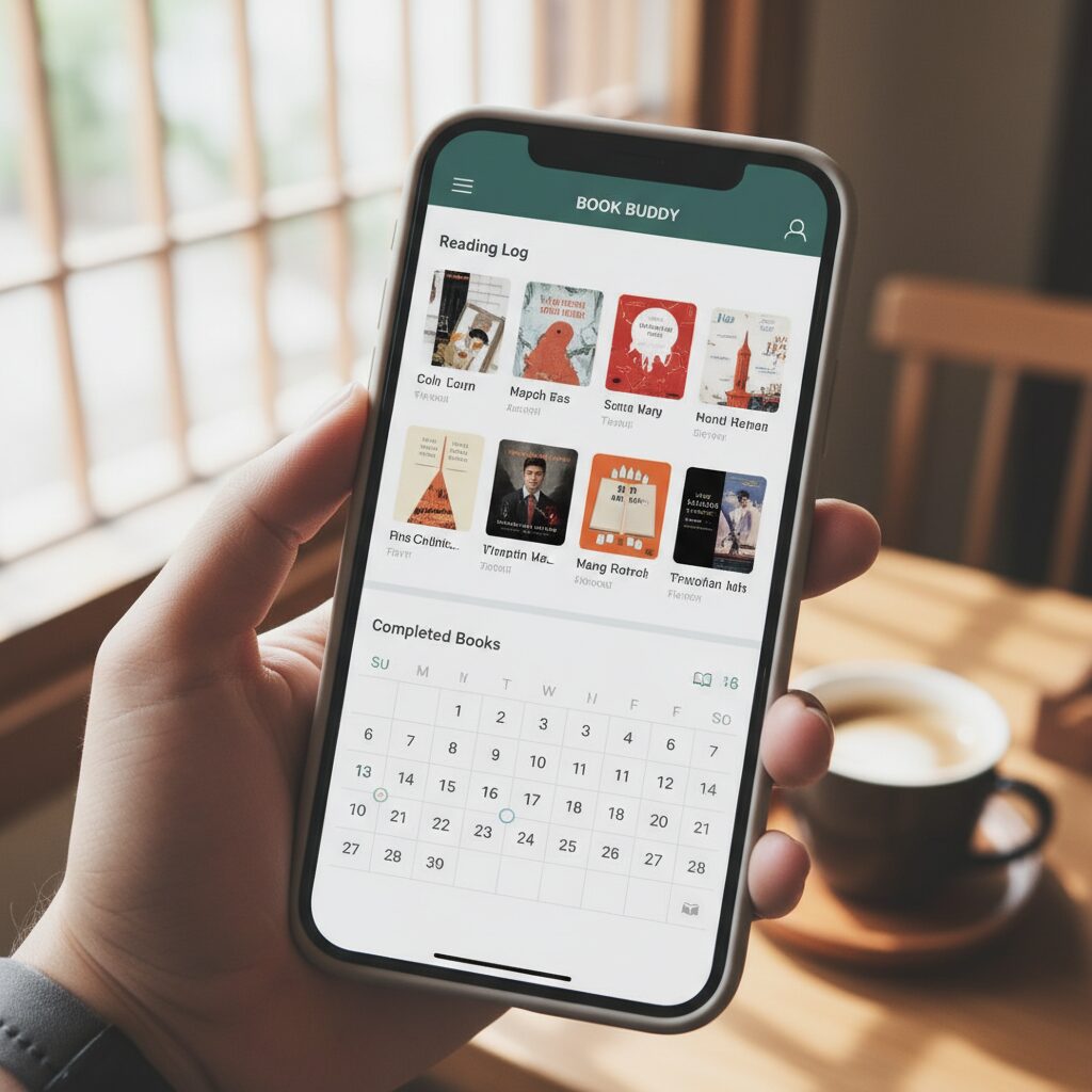 북적북적 앱 화면 캡처 독서 기록과 캘린더 보기