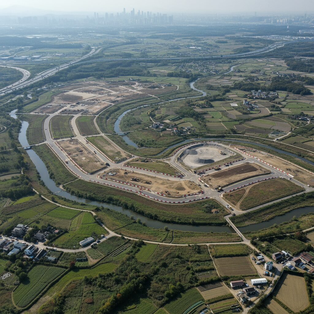 광명시흥 신도시 개발 예정지 항공뷰