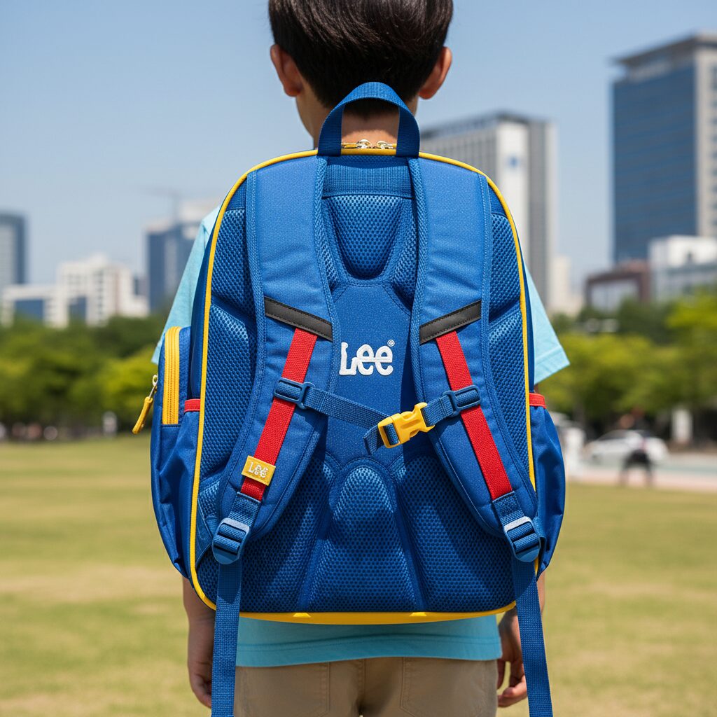 LEE 키즈 백팩 등판과 어깨끈 디테일