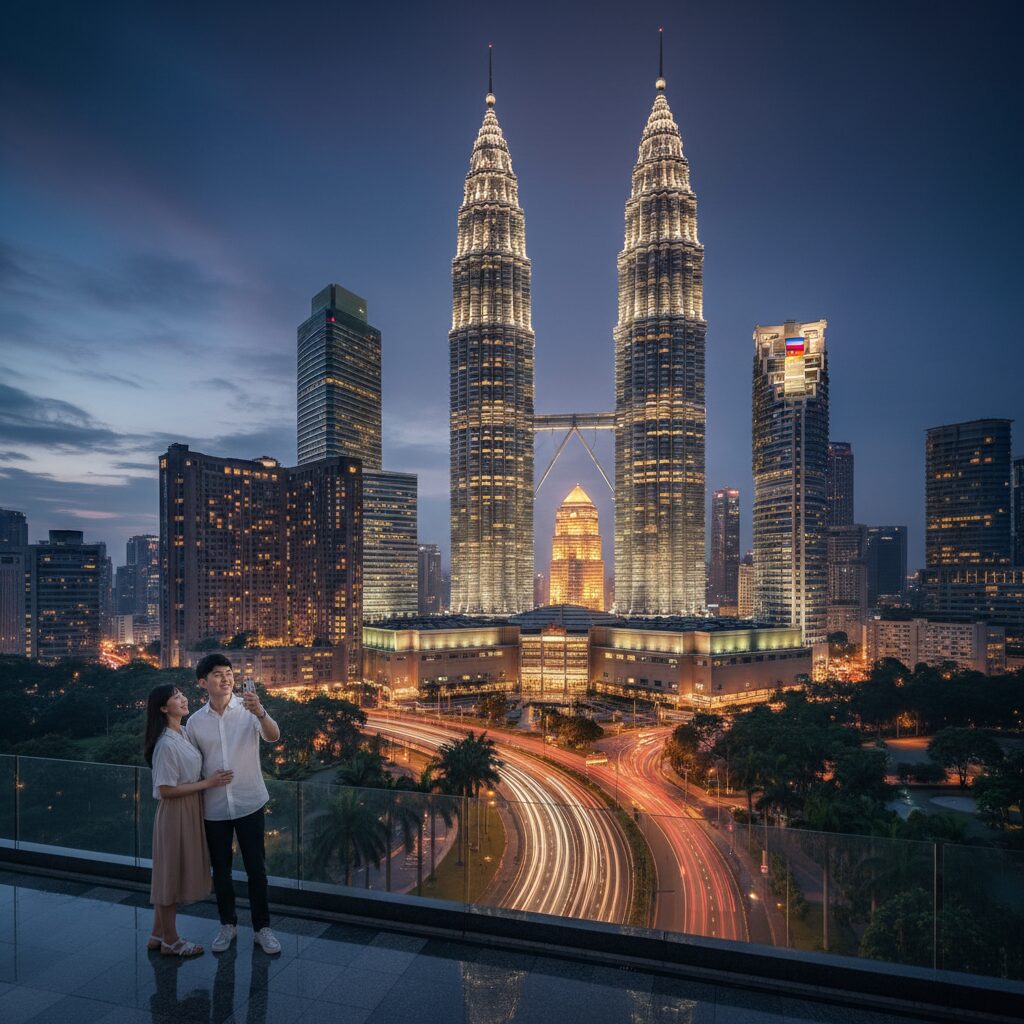 말레이시아 쿠알라룸푸르 페트로나스 트윈타워 야경