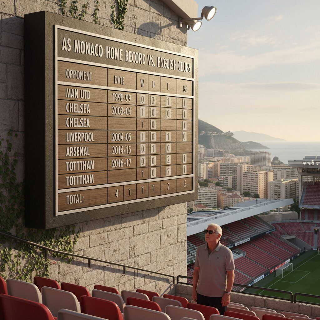 모나코 홈구장에서 잉글랜드 팀 상대 전적 표