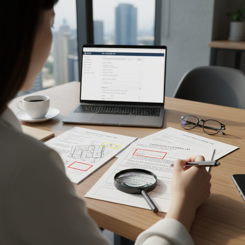 부동산 등기부 등본 주요 확인 부분 표시된 예시