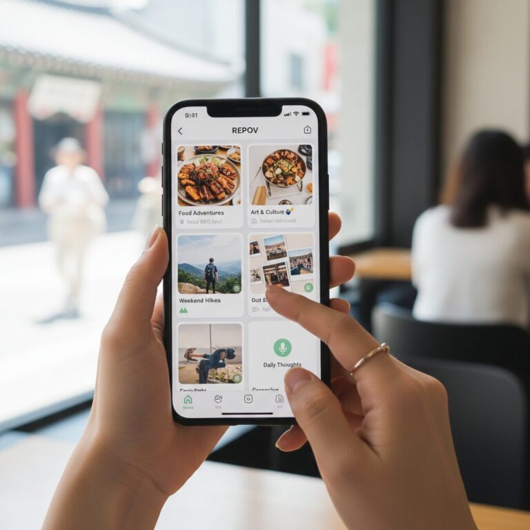 repov 앱 화면 캡처 다양한 콘텐츠 기록 피드