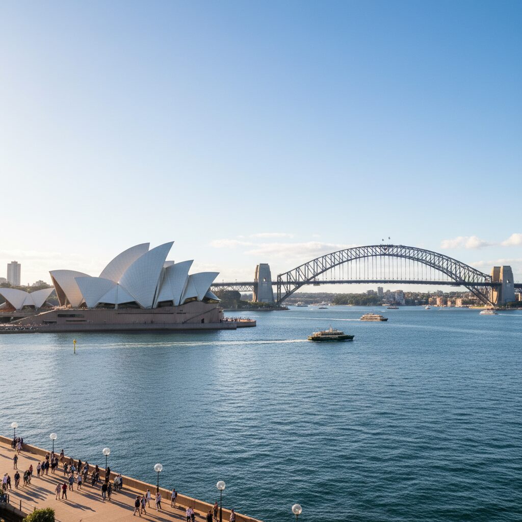 호주 시드니 오페라 하우스와 하버브리지 풍경