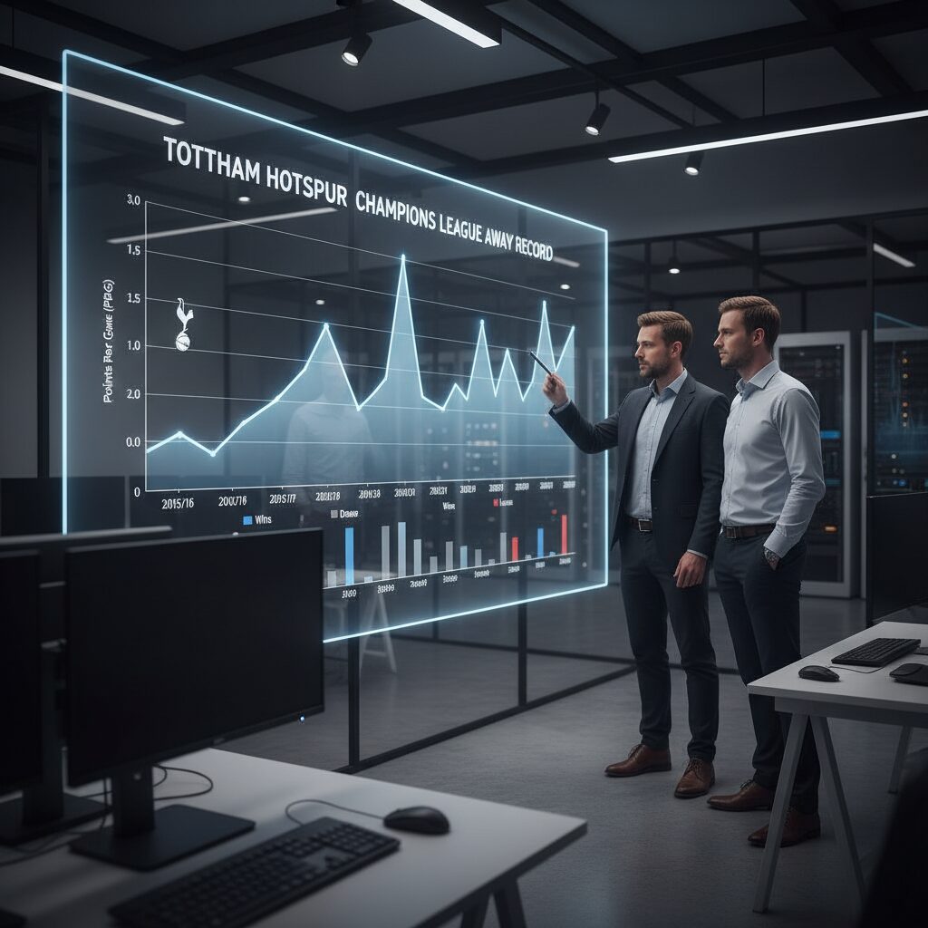 토트넘 챔피언스리그 원정 경기 기록 그래프