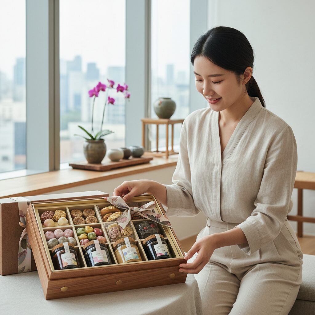 트렌디한 디자인의 한과와 전통식품 선물세트