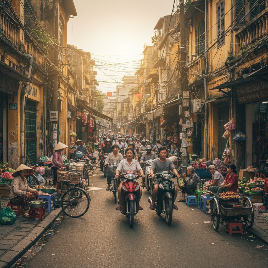 베트남 하노이 구시가지 거리 풍경