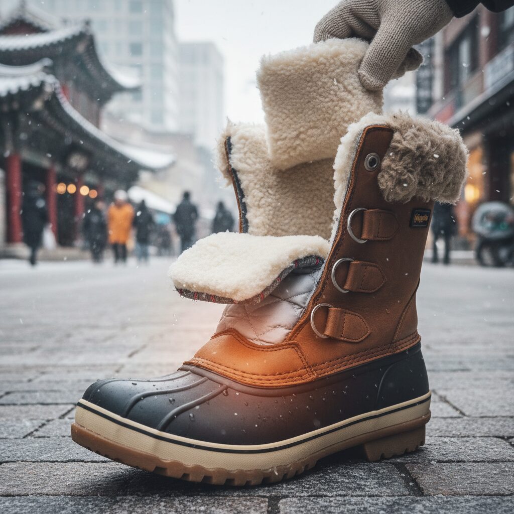 방한 부츠 따뜻한 내부 보온 안감 구조