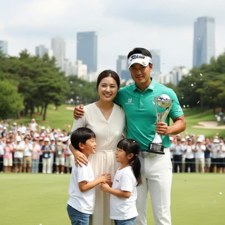 앤서니 김 우승 후 가족과 포옹하는 모습