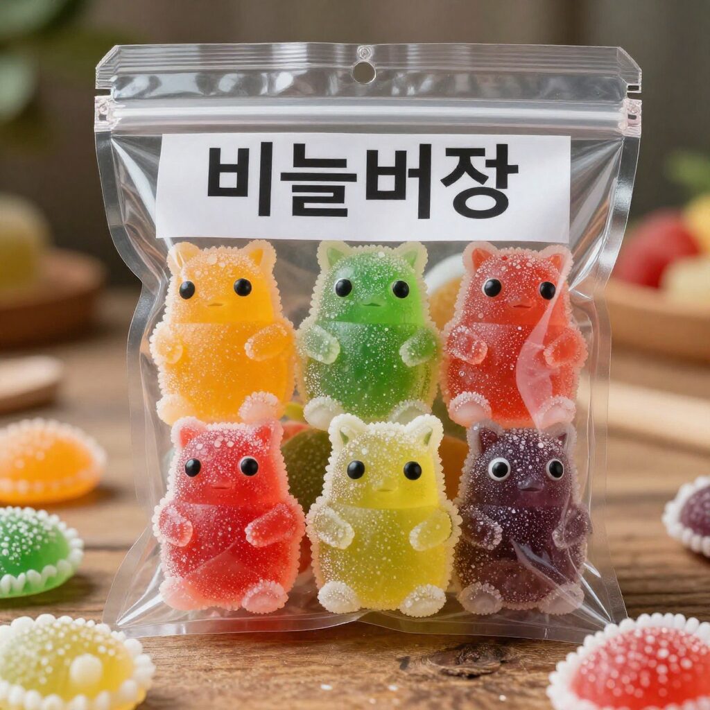 감각적인 패키지에 담긴 다양한 색상의 비틀버그 수제사탕