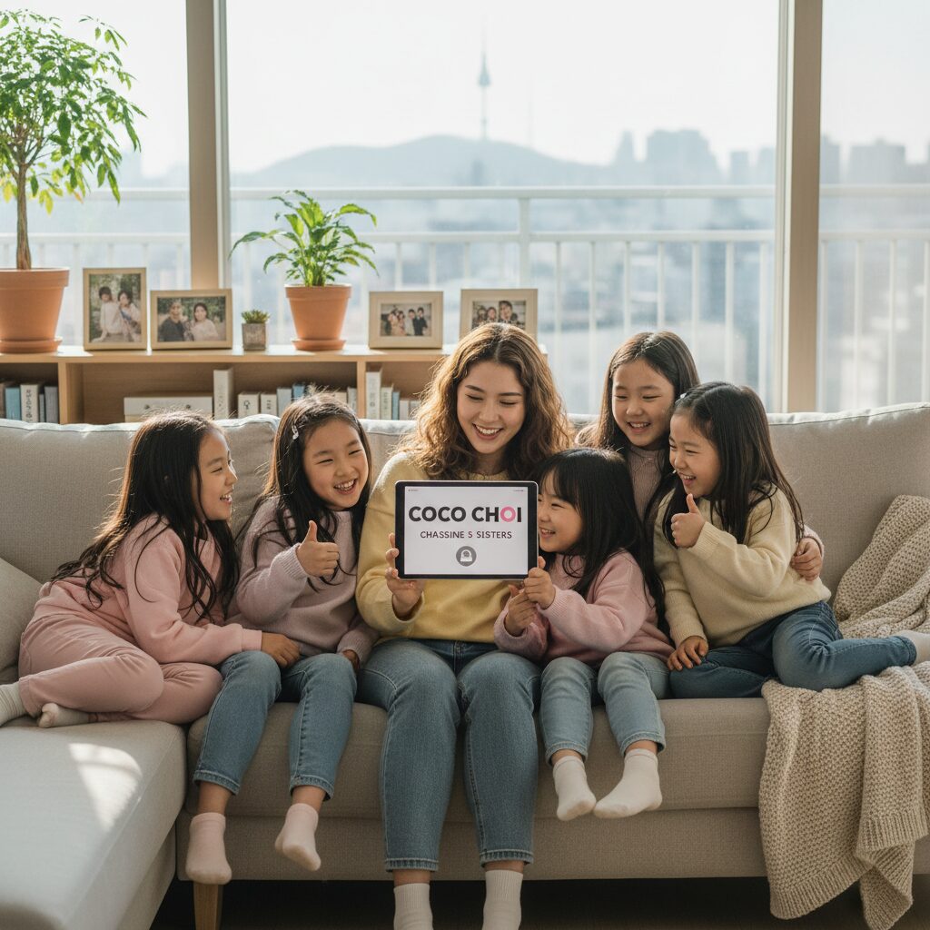 코코초이 유튜브 채널의 차씨네 5자매 소개 영상 썸네일