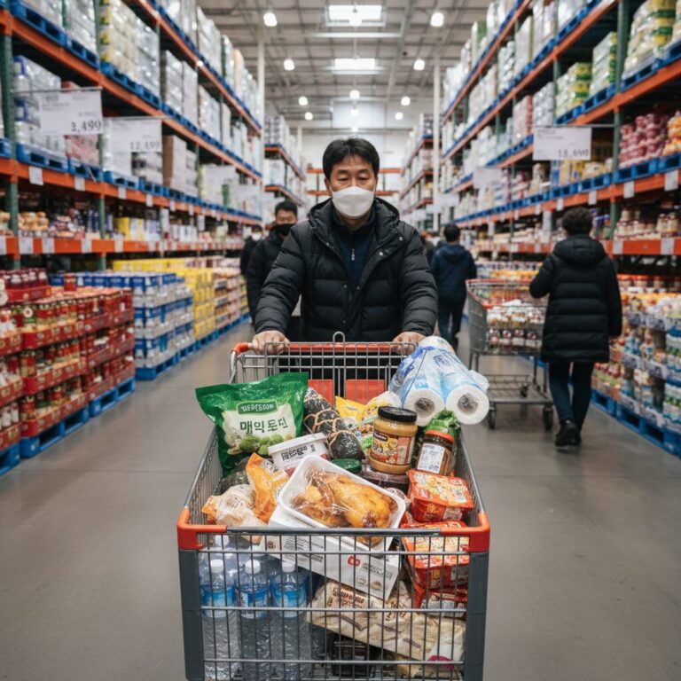 대구 코스트코 2월 할인 식품 카트에 담긴 다양한 상품들