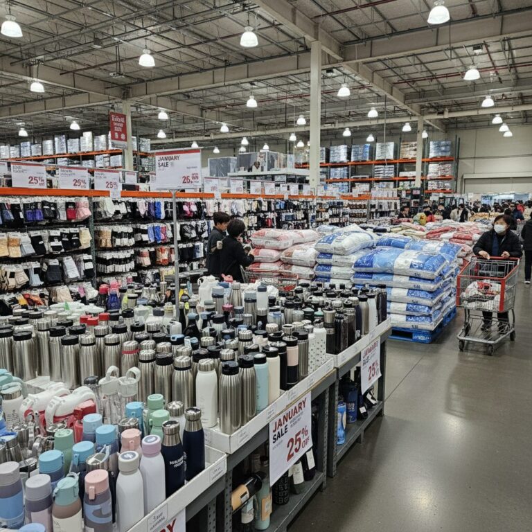 코스트코 1월 할인 생활용품 텀블러 속옷 베개 진열