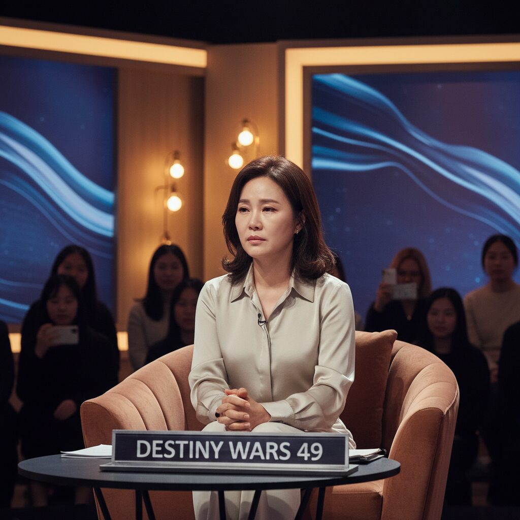 운명전쟁49 방송에서 여에스더가 심경을 고백하는 모습