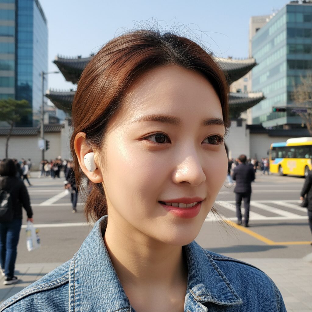 갤럭시 버즈4 오픈형 착용 모습