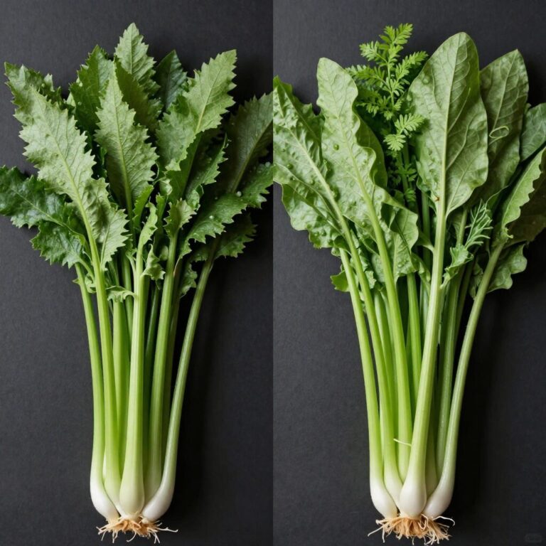 실파와 쪽파의 모양 차이를 비교한 사진