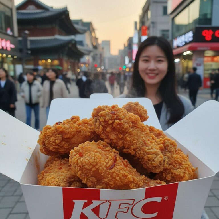 KFC 치킨나이트 포장 박스에 담긴 핫크리스피 치킨