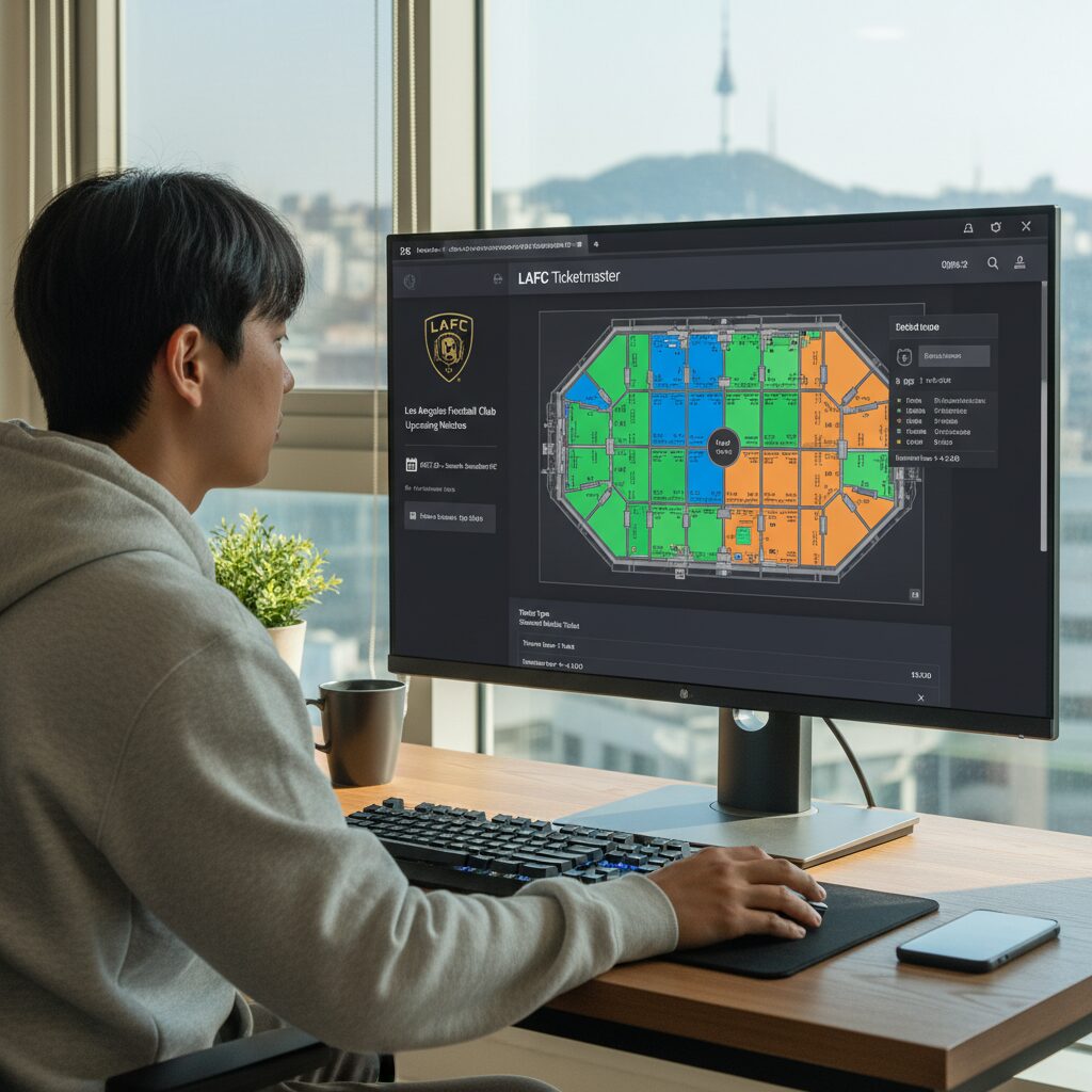 LAFC 경기 일정과 티켓 구매 방법 완벽 안내 LAFC 티켓마스터 홈페이지에서 티켓을 선택하는 화면