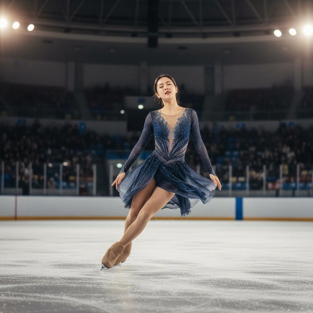 연기에 완전히 몰입한 이해인 선수의 경기 모습