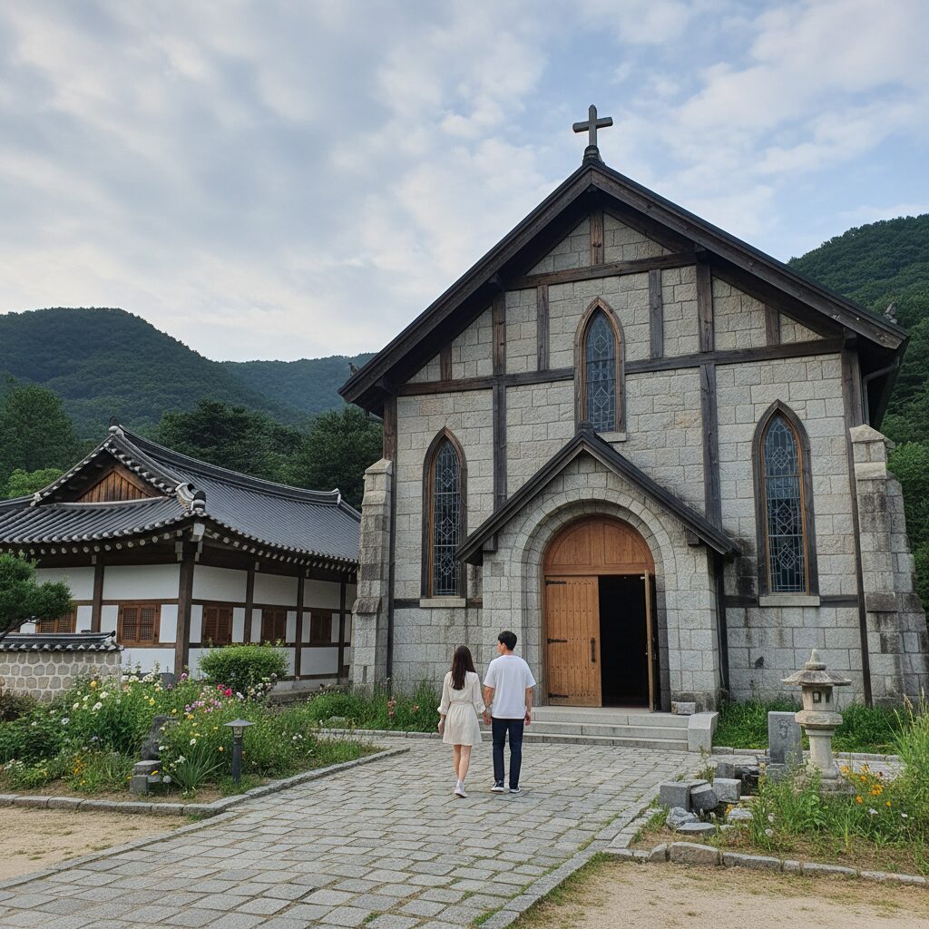넷플릭스 드라마 레이디두아 촬영지 안성 미리내성지 103위 성당 외관