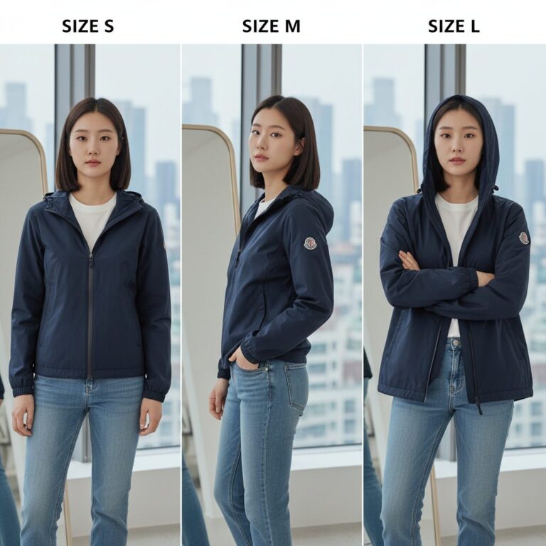 몽클레어 에넷 바람막이 사이즈별 착용 사진 비교