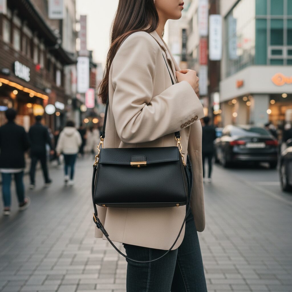 이부진 폴렌느 가방 패션 이부진 가방 가격 폴렌느 누메로 앙 폴렌느 누메로 앙 나노 블랙 가방 원사이드 사진