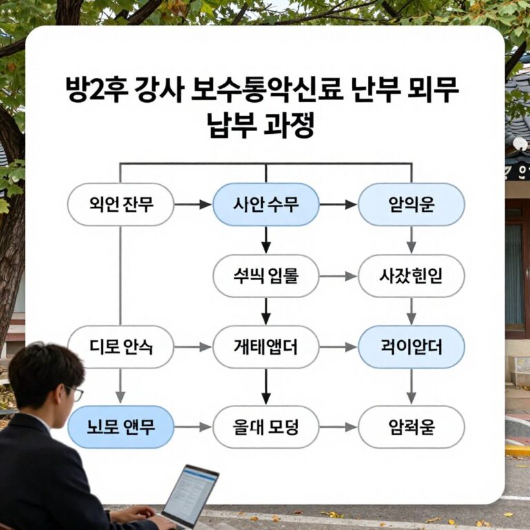 방과후 강사 보수총액 신고 및 보험료 납부 과정을 보여주는 순서도