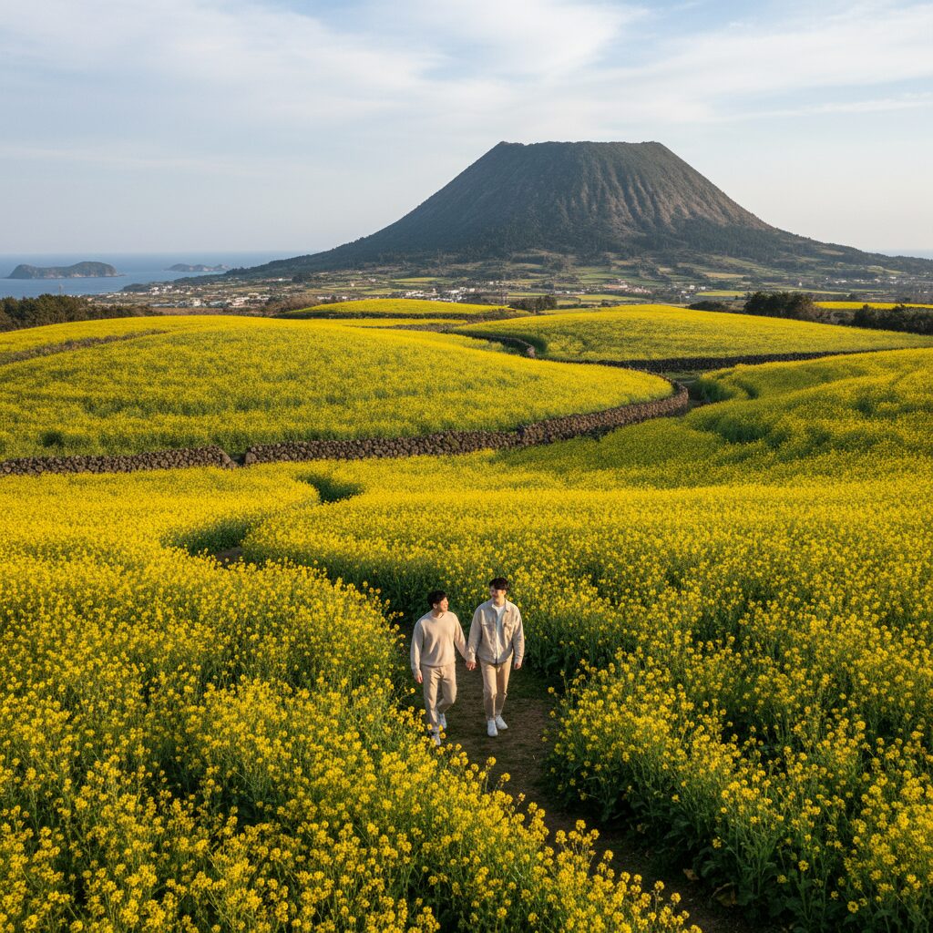 2026년 제주도 3월 유채꽃 명소와 개화시기 산방산을 배경으로 핀 노란 유채꽃밭 풍경