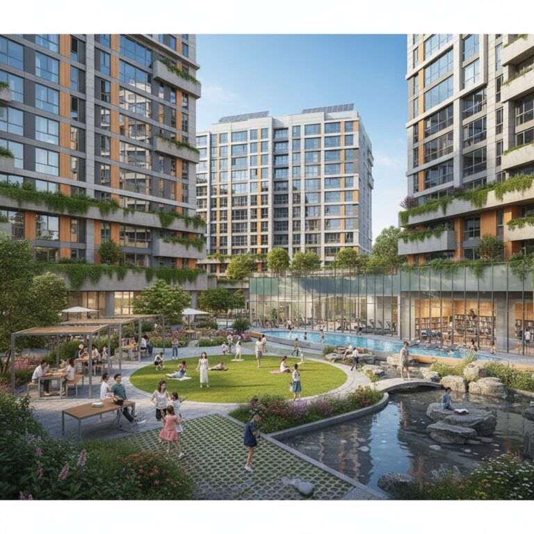 위스테이별내 외관과 커뮤니티 공간