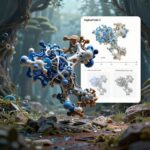 AlphaFold 3 예측 결과의 plDDT 점수와 pTM 점수가 표시된 3D 구조 모델과 상대 위치 오차 비트맵 이미지