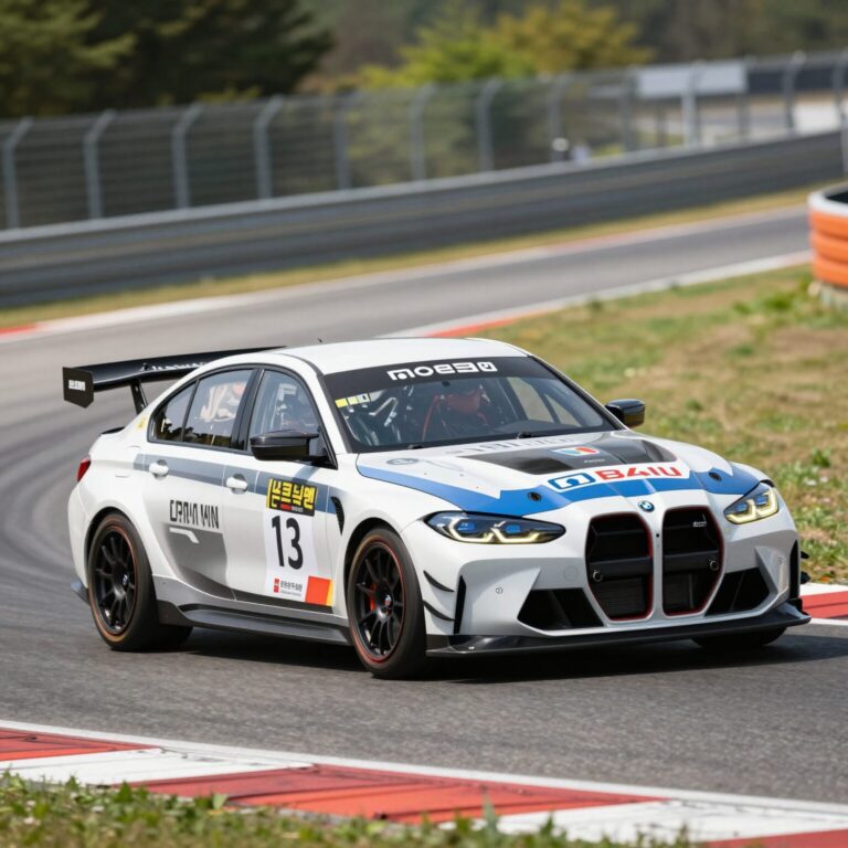 BMW M3 투어링 24H 레이스카가 뉘르부르크링 서킷을 주행하는 모습