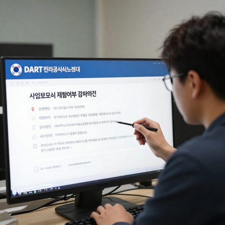 DART 전자공시시스템에서 사업보고서 제출 여부와 감사의견을 확인하는 화면