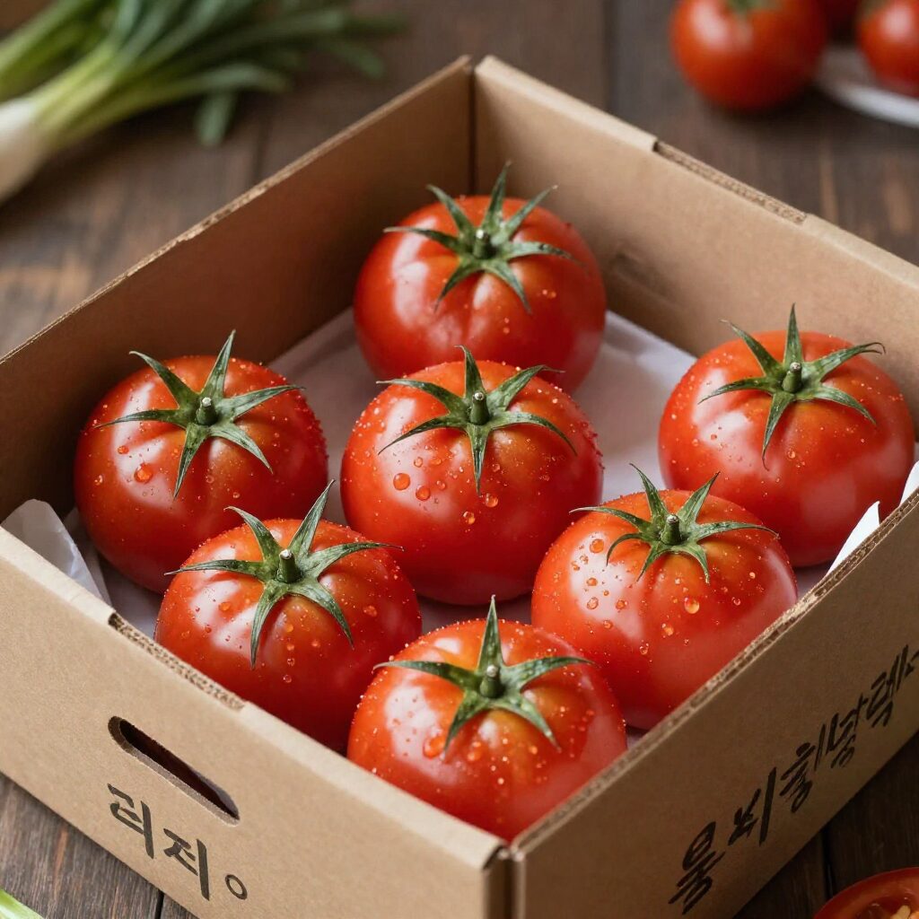 대저 짭짤이 토마토가 신선하게 포장된 박스