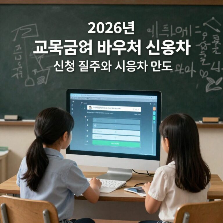 2026년 교육급여 바우처 신청 절차와 사용처 개념도
