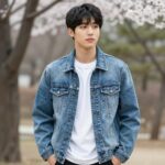 NCT 재민이 리 데님 자켓과 진으로 꾸민 캐주얼한 남자 봄 옷 스타일링