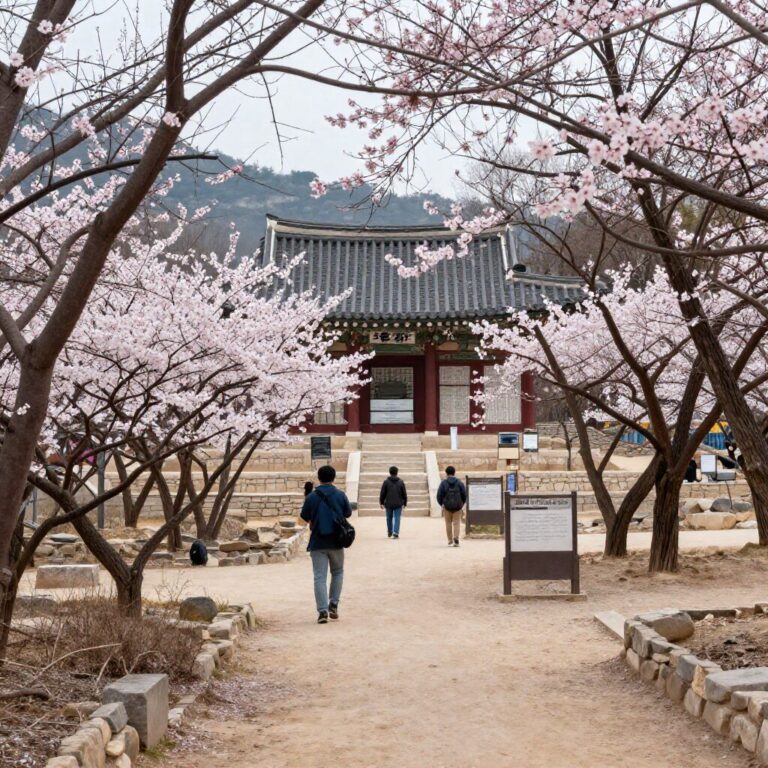 경주 대릉원 목련 포토존 풍경