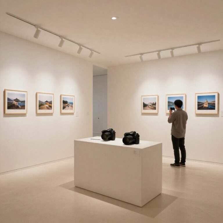 따뜻하고 깔끔한 인테리어의 사진관 내부 모습