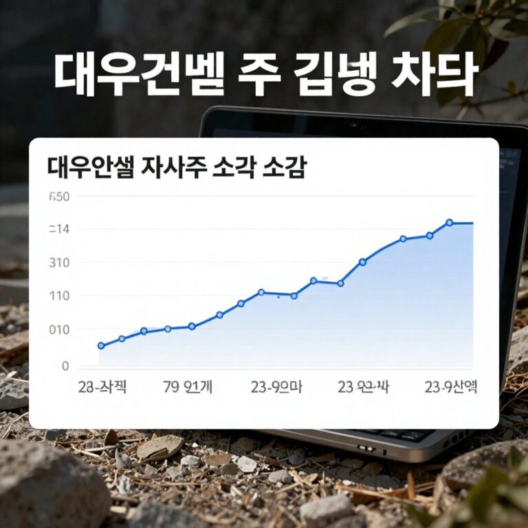 대우건설 주가 급등 차트와 자사주 소각 뉴스 요약 이미지