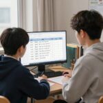 고등학생 영어 내신 대비를 위한 맞춤형 학습 계획표와 교재가 놓인 책상